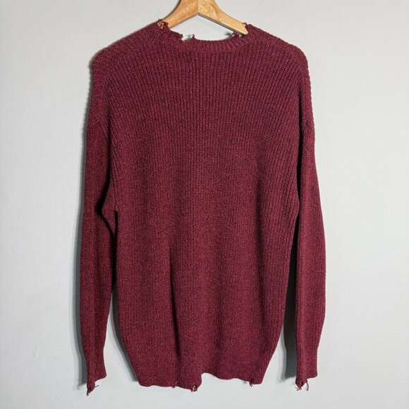 NWT Pistola Eva Distressed Crew Neck Knit Pullover Sweater Women's XS Red Black - Picture 10 of 15